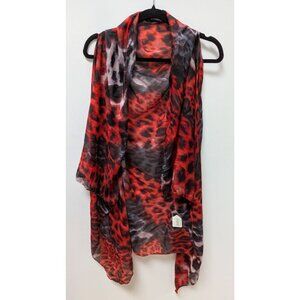 Accents by Lavello Red/Black Patterned Vest Scarf